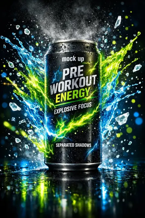 Neon sparkling energy drink