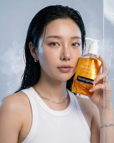 Neutrogena Oil-Free Acne Cleanser Super Realistic Advertising Poster