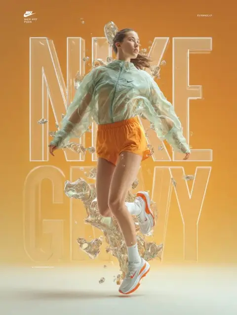 Nike's futuristic colorful jumping ad