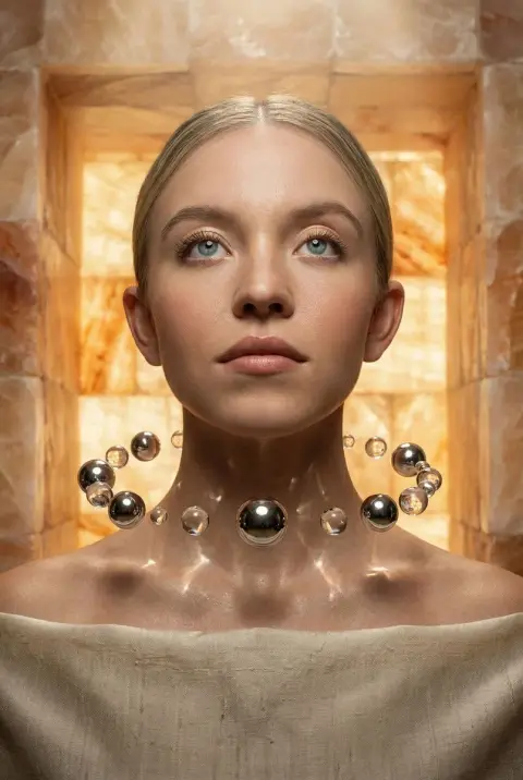 Oracle portrait surrounded by suspended mercury