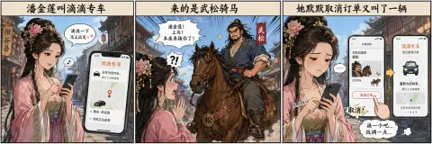 Pan Jinlian asked Didi to meet Wu Song and ride a horse