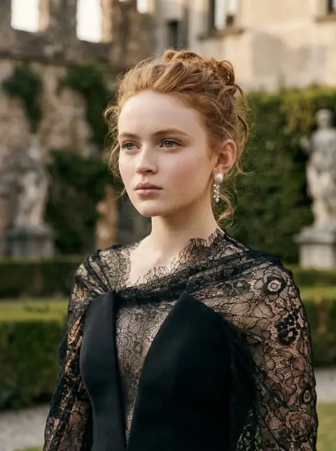 Pearl aristocratic beauties in European castle gardens