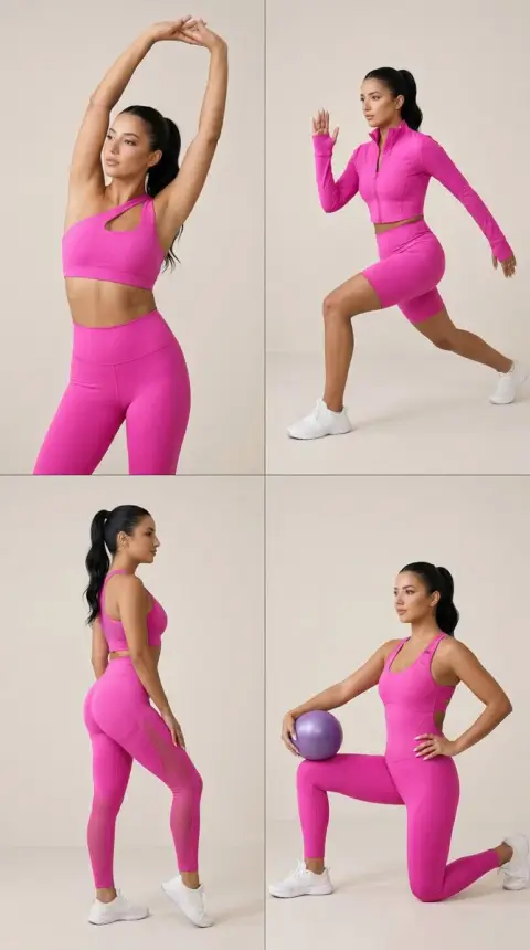 Pink sports style four-square fashion blockbuster