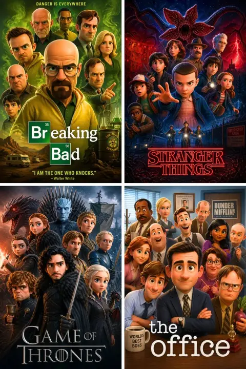 Pixar 3D Stars Shine Movie Poster