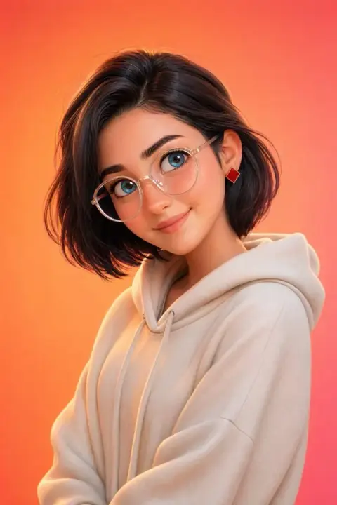 Pixar style 3D portrait of sweet young man