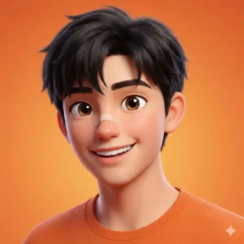 Pixar-style 3D avatar under soft light