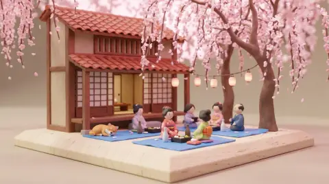 Pixar style clay miniature everyday world