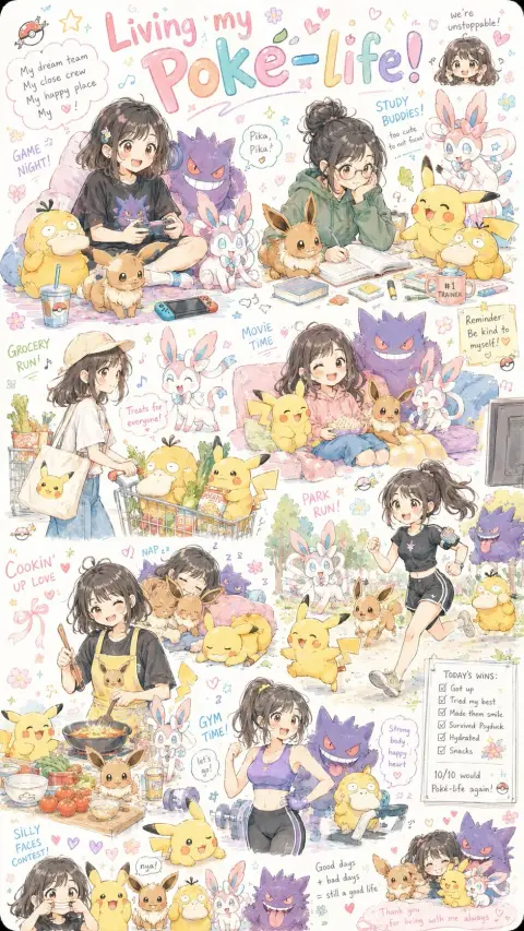 Pokémon Chaos daily hand-drawn sketch page