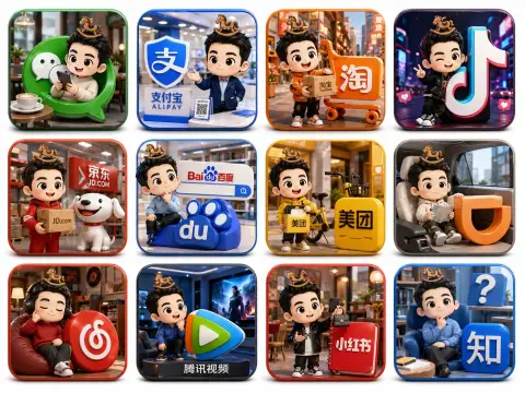 Popular domestic application 3D icon design