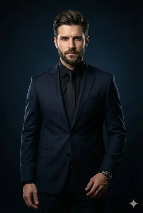 Portrait of business elite man with textured dark tone