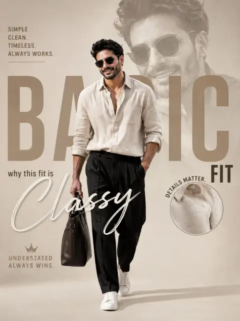 Premium menswear fashion editorial luxury poster design