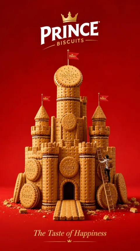 Prince Biscuit Minimalist Luxury 3D Advertising Poster
