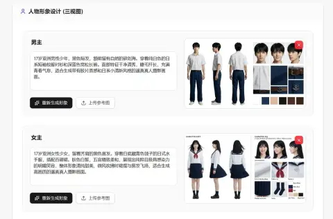 Professional character three-view setting reference chart