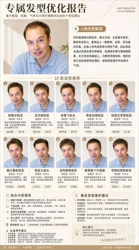 Professional hairstyle analysis of portrait photos