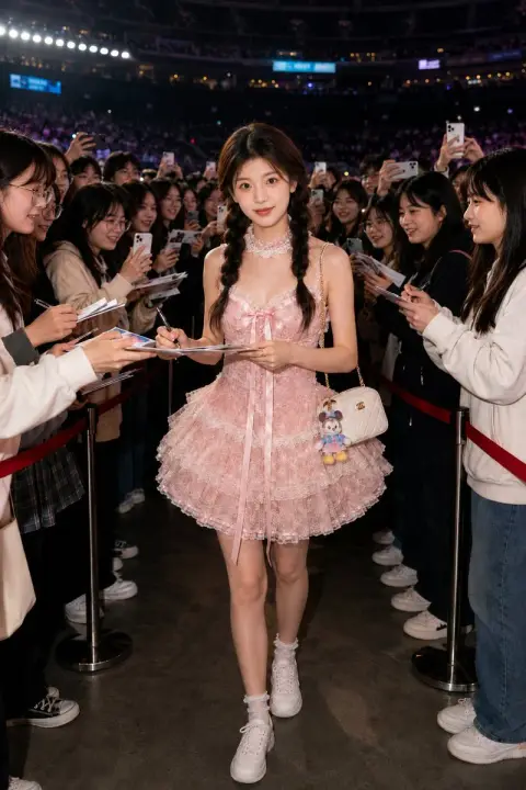 Real snapshots of fans signing autographs at the concert