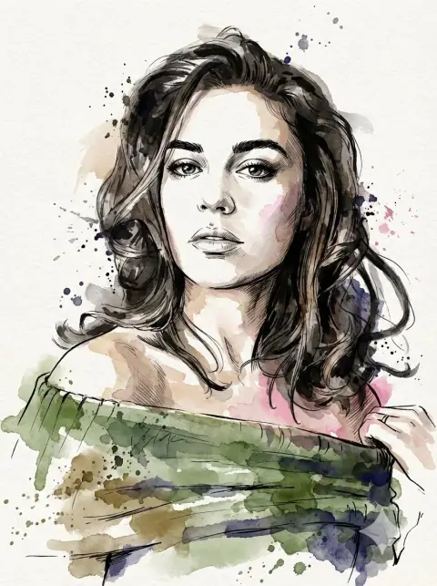 Realistic splash-ink close-up of amazing people