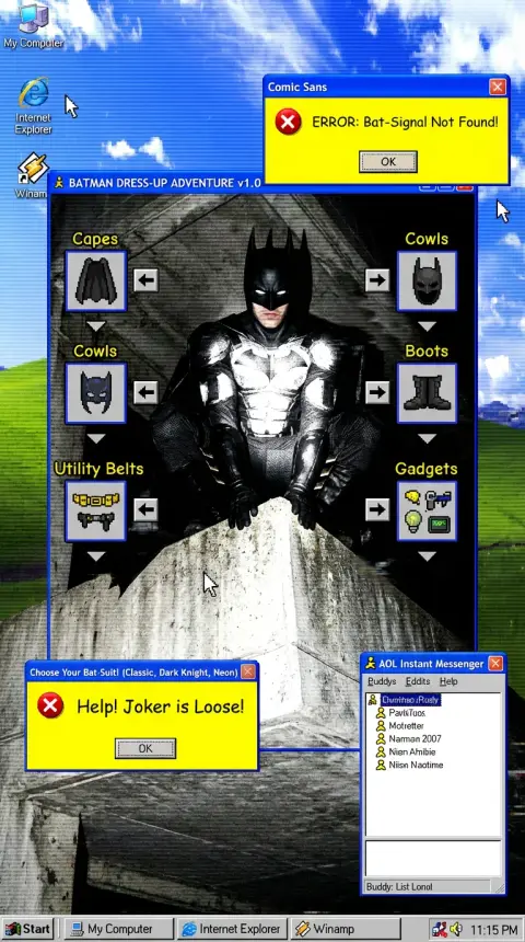 Remix from @ELHERDINATOR imagine u wake up, and it's late 90sSchool's over, snacks ready, and u just want to play some computer games.
so try to do something around Windows XP era interface. think dress-up games, pop-up windows, pixel icons, and nostalgic chaos.