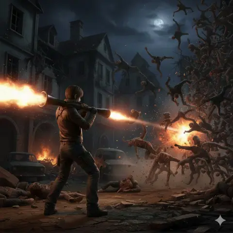 Resident Evil: Rocket Launcher Blows Off Troops