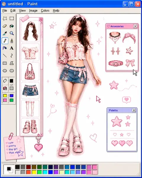 Retro drawing tool replacement interface aesthetics