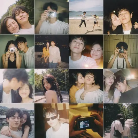 Retro Film Couple Travel Photo Album