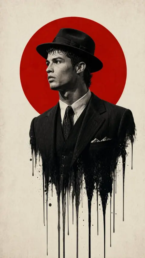 Retro gentleman dripping ink