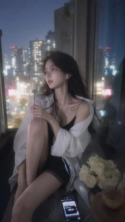 Ricoh GR style Tokyo balcony blues moment girl photo