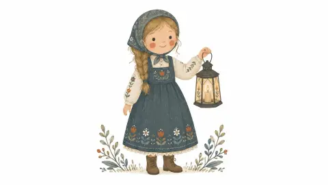 Scandinavian folk art illustration