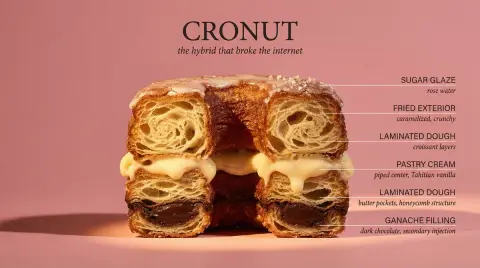 Scientific illustration style food cross-section photography