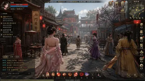 Screenshots of the ancient open world online game Jin Ping Mei