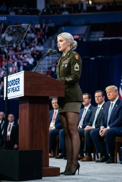 Sexy military speaker in the spotlight