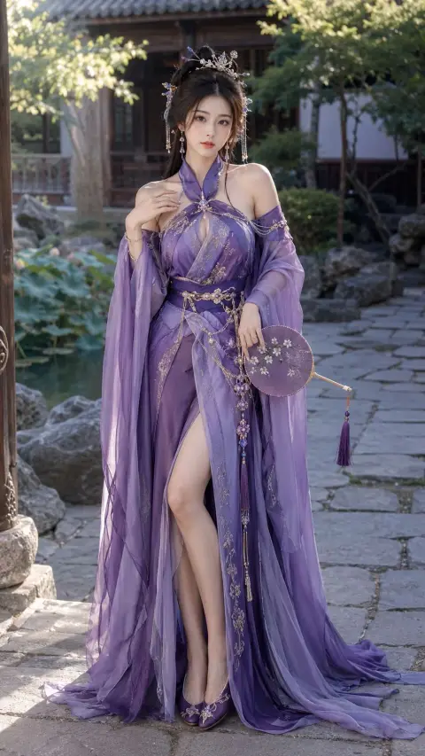 Sexy Song style Hanfu Chinese beauty internet celebrity