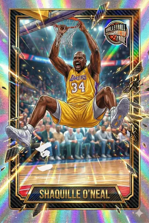 Shaquille O’Neal Hall of Fame Slam Dunk AI Trading Card