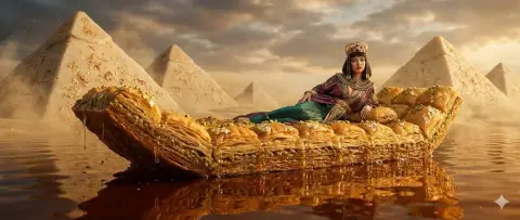 Sidney transforms into the stunning Cleopatra of the dessert world