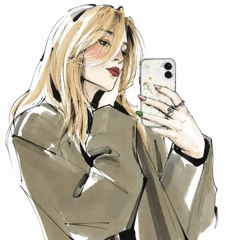 Simple high fashion magazine style hand drawn illustration