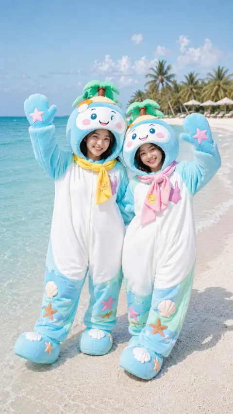 Sleek and cute regional mascot full body pajamas
