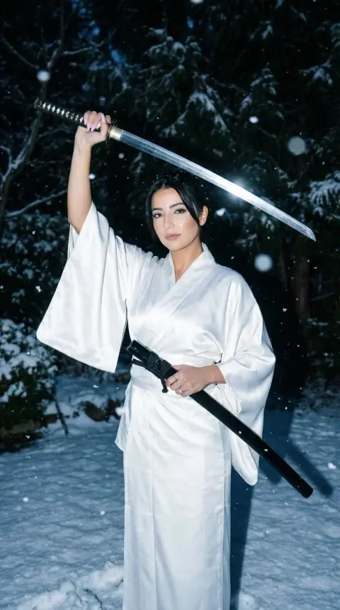 Snowy Night White Blade: The Deadly Elegance of the Silent Female Warrior
