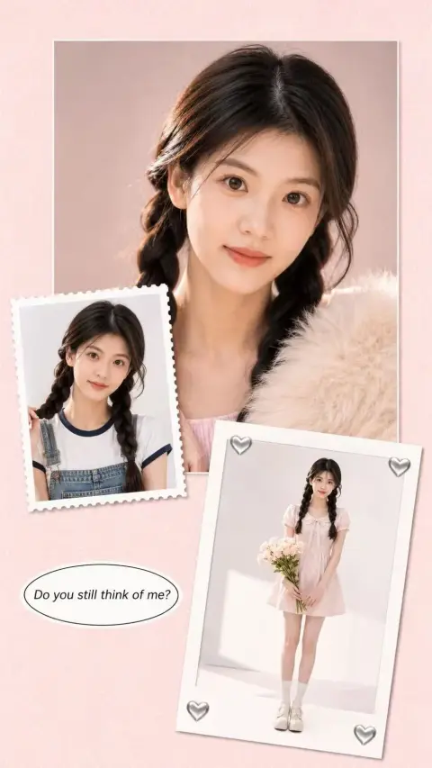 Soft and realistic studio portrait style clip-on poster