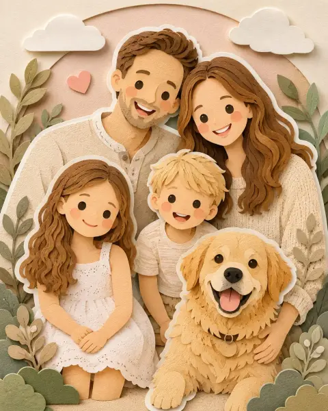 Soft handmade paper carving three-dimensional perspective illustration