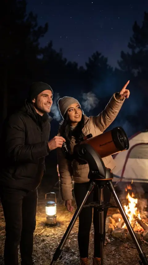 Staring by the campfire: The romantic cinematic feel of late night camping and stargazing