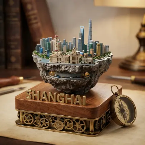 Steampunk Shanghai miniature diorama