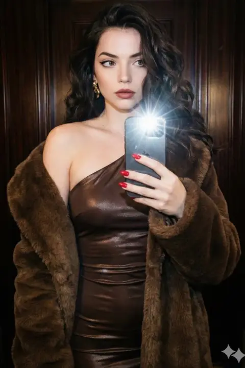 Stunning beauty under the flashlight: the most realistic mirror selfie