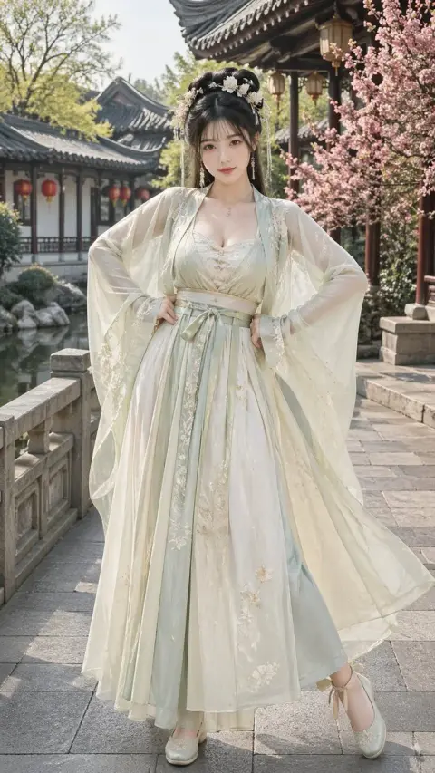 Stunning internet celebrity in lilac Song style Hanfu