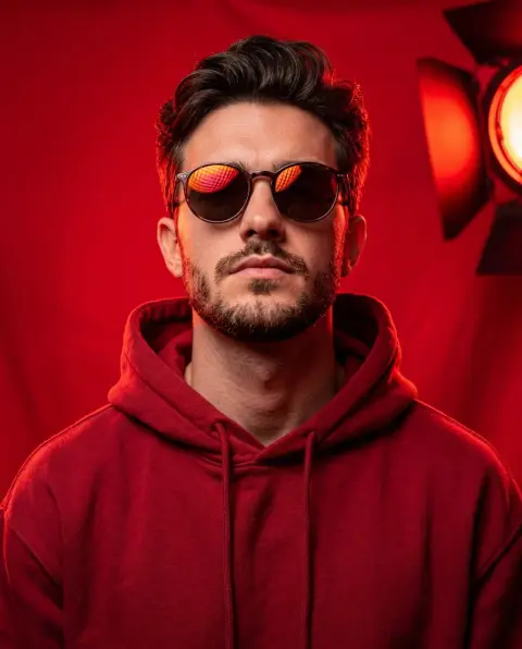 Stunning red-toned cool portrait