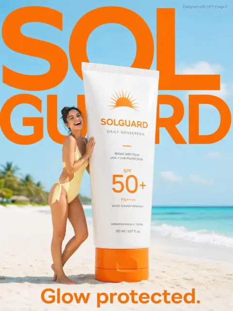 Summer refreshing skin care advertising poster