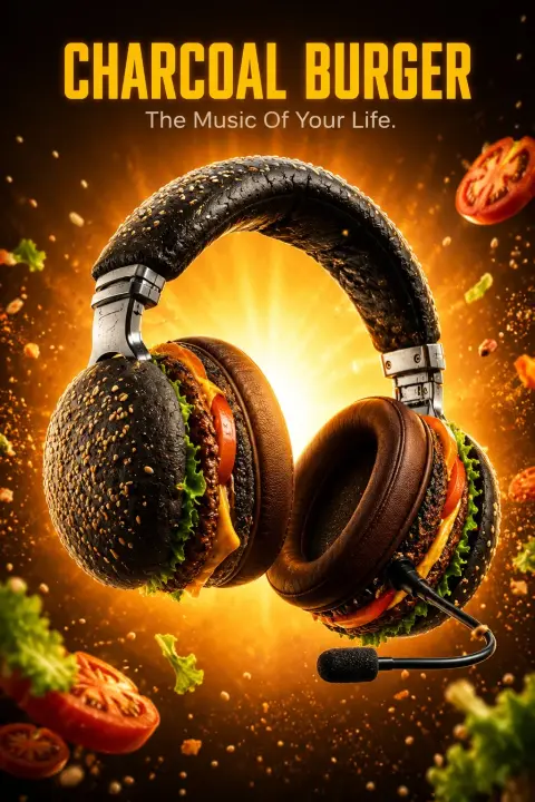 Super high-end watch pizza and burger headphones creative advertising