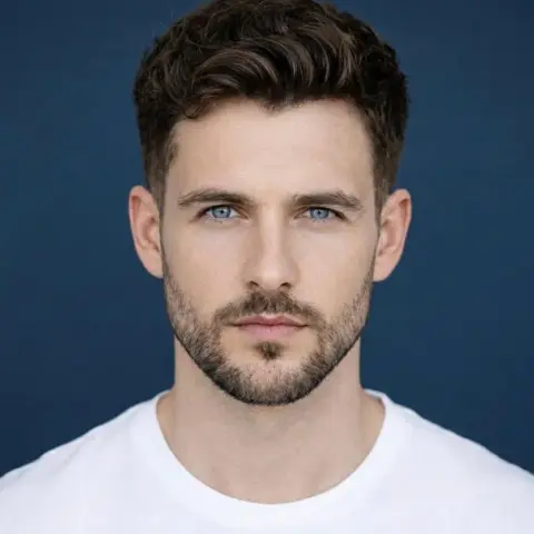 Super realistic close-up avatar of handsome young man