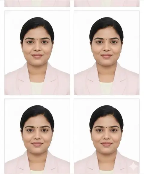 Super realistic high-definition ID photo six-square layout
