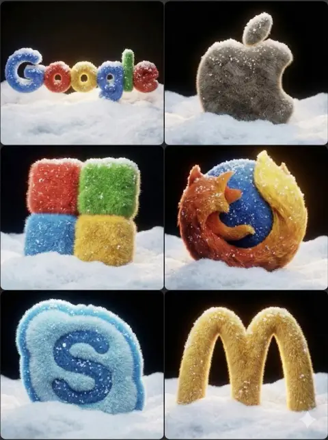 Super realistic plush texture brand three-dimensional logo design