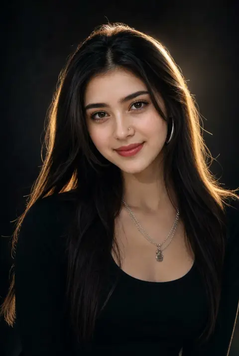 Super realistic portrait photography of beautiful brunette woman