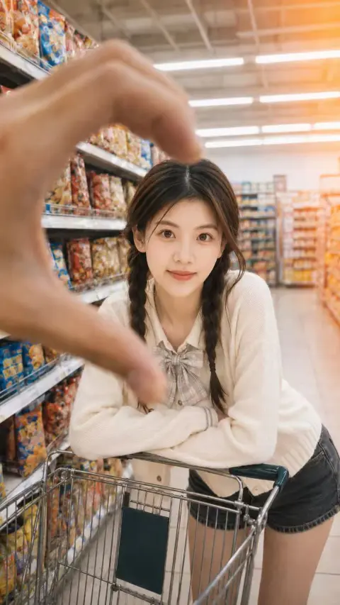 Supermarket Love Frame Scene Healing Girl’s Daily Life